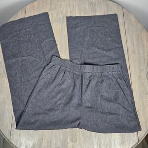 Marine Layer Womens L Marta Beach Pant Wide Leg Hemp Blend India Ink Coastal